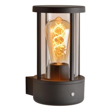 Lucide 14893/01/30 - Vonkajšie nástenné svietidlo so senzorom soumraku LORI 1xE27/15W/230V IP44