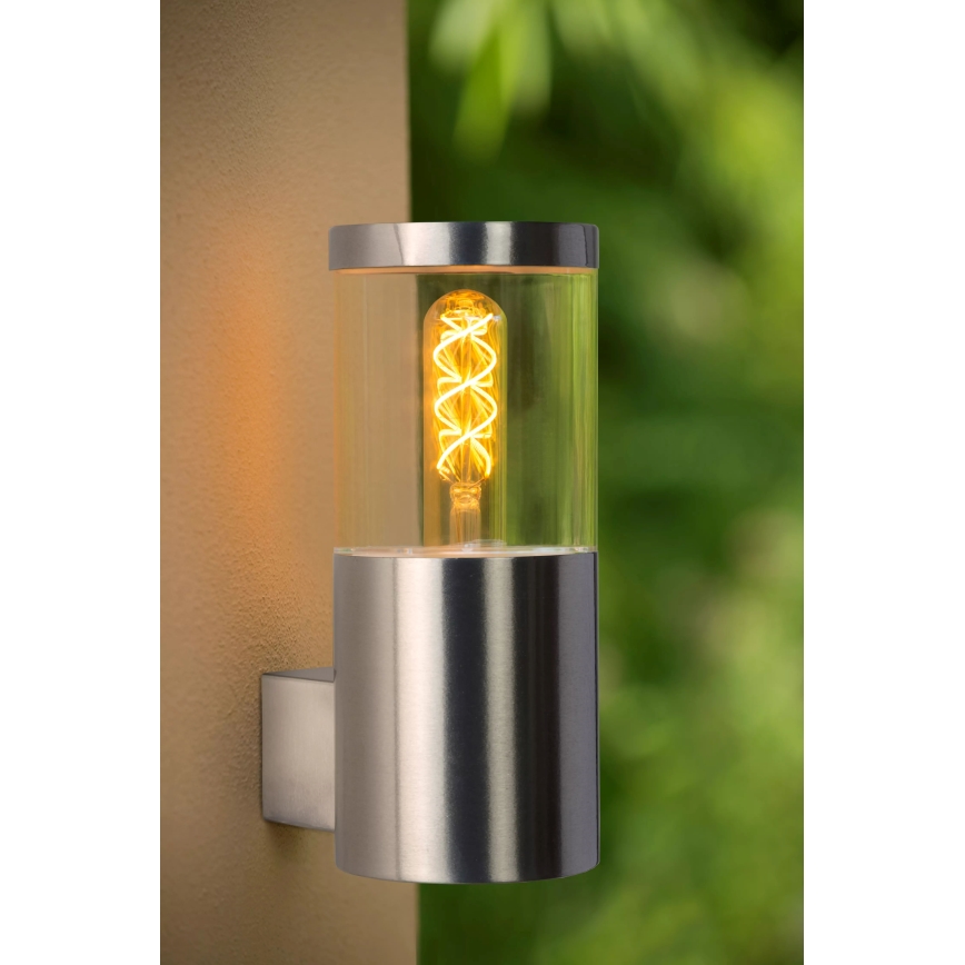 Lucide 14899/01/12 - Vonkajšie nástenné svietidlo FEDOR 1xE27/40W/230V IP44 matný chróm