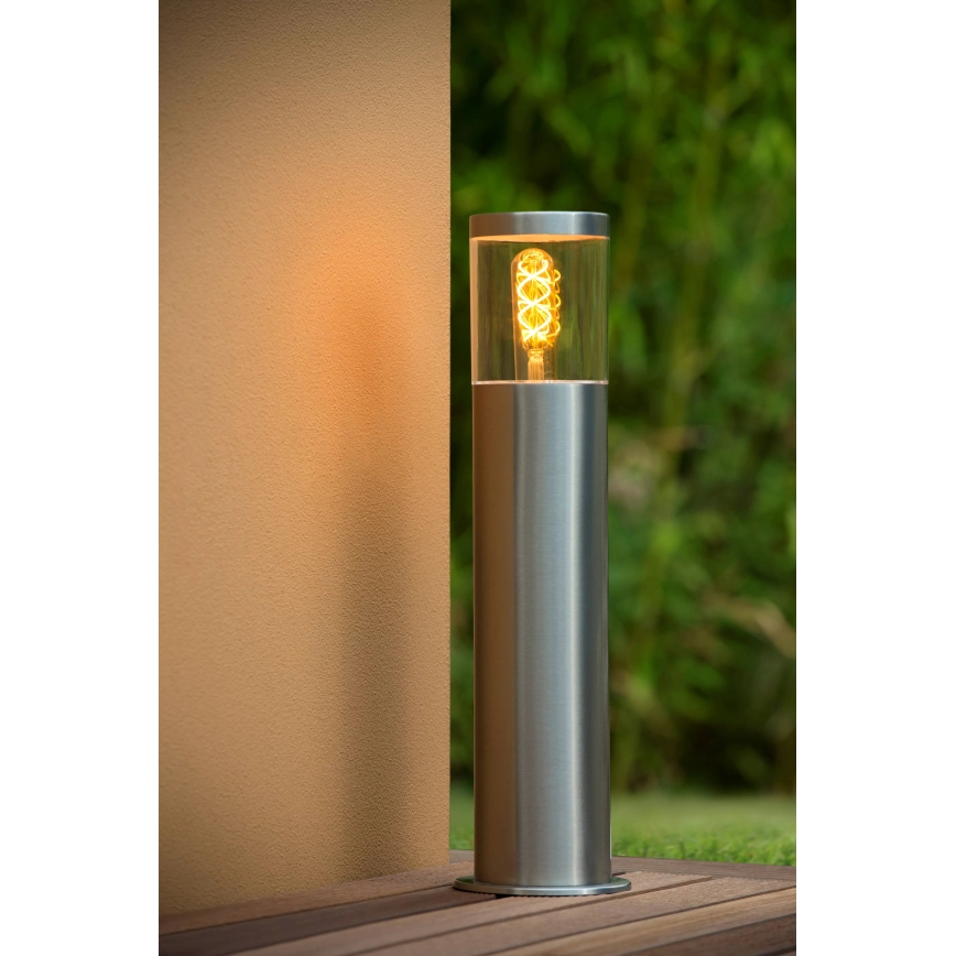 Lucide 14899/50/12 - Vonkajšia lampa FEDOR 1xE27/40W/230V IP44 49 cm matný chróm