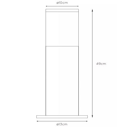 Lucide 14899/50/12 - Vonkajšia lampa FEDOR 1xE27/40W/230V IP44 49 cm matný chróm