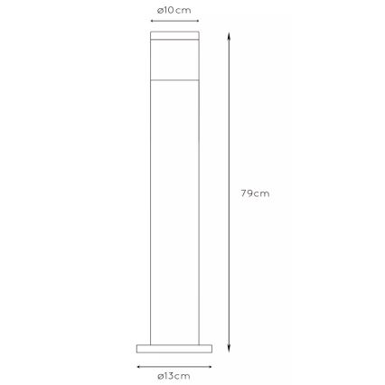 Lucide 14899/80/12 - Vonkajšia lampa FEDOR 1xE27/40W/230V IP44 79 cm matný chróm