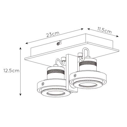 Lucide 17906/11/12 - LED Stmievateľné bodové svietidlo LANDA 2xGU10/5W/230V chróm