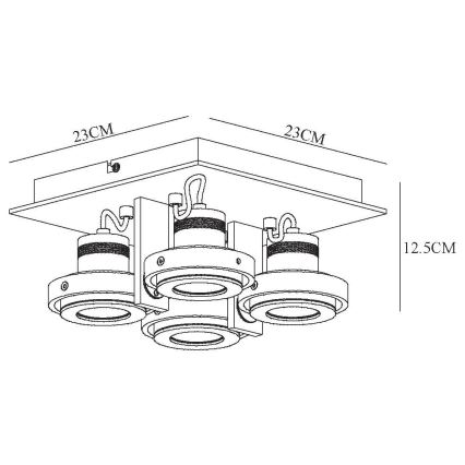 Lucide 17906/21/12 - LED Stmievateľné bodové svietidlo LANDA 4xGU10/5W/230V chróm