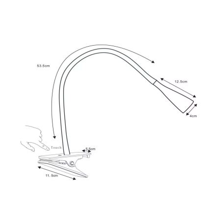 Lucide 18256/03/30 - LED Stmievateľná dotyková stolná lampa s klipom ZOZY LED/4W/230V čierna