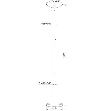 Lucide 19791/20/31 - LED Stmievateľná stojacia lampa ZENITH LED/20W/230V biela