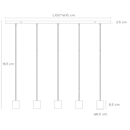 Lucide 20416/05/65 - Luster na lanku GELKA 5xE27/40W/230V