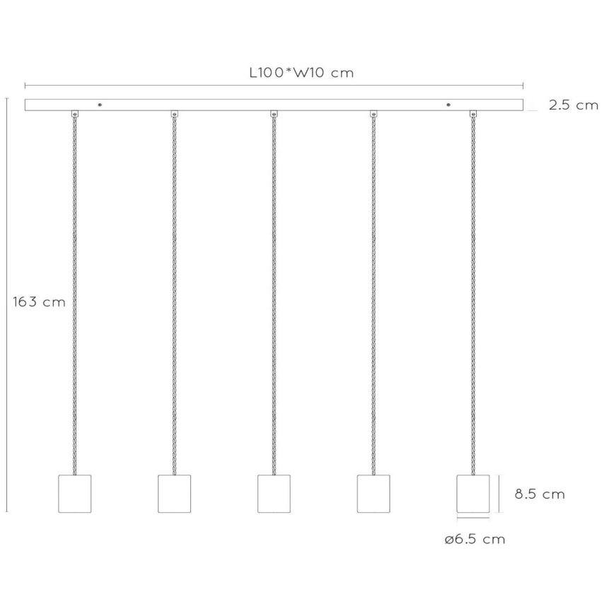 Lucide 20416/05/65 - Luster na lanku GELKA 5xE27/40W/230V