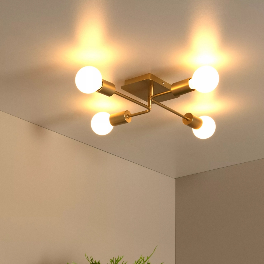 Lucide 21118/04/02 - Prisadené stropné svietidlo LESTER 4xE27/40W/230V, zlaté
