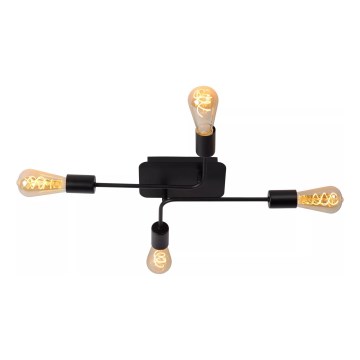 Lucide 21118/04/30 - Prisadený luster LESTER 4xE27/40W/230V čierny