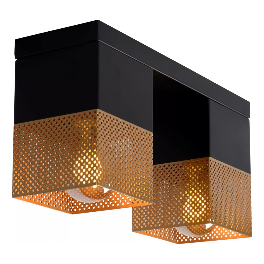 Lucide 21123/02/02 - Stropné svietidlo RENATE 2xE27/40W/230V zlatá/čierna