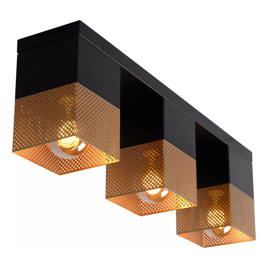 Lucide 21123/03/02 - Stropné svietidlo RENATE 3xE27/40W/230V zlatá/čierna