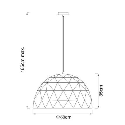 Lucide 21409/60/30 - Závesné svietidlo OTONA 3xE27/60W/230V čierna