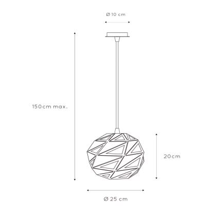 Lucide 21415/25/31 - Luster na lanku MALUNGA 1xE27/60W/230V