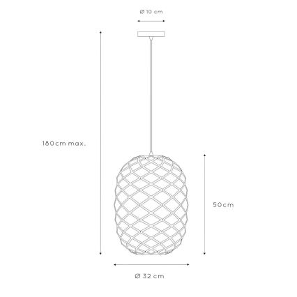 Lucide 21417/32/30 - Luster na lanku WOLFRAM 1xE27/60W/230V čierna