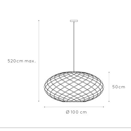 Lucide 21417/99/30 - Luster na lanku WOLFRAM 3xE27/60W/230V čierna