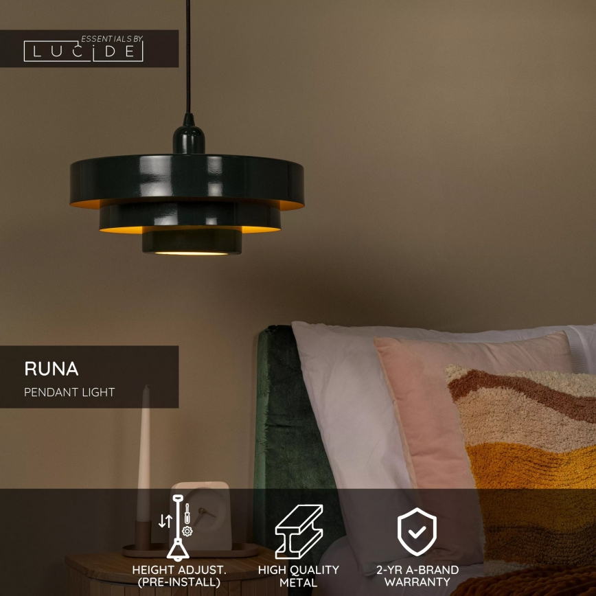 Lucide 21443/35/33 - Luster na lanku RUNA 1xE27/40W/230V zelený