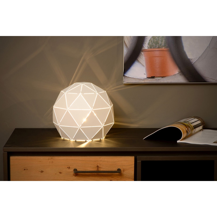 Lucide 21509/25/31 - Stolná lampa OTONA 1xE27/25W/230V biela