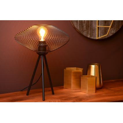 Lucide 21523/01/30 - Stolná lampa MESH 1xE27/40W/230V čierna