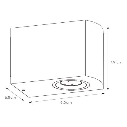 Lucide 22861/05/30 - LED Stmievateľné vonkajšie nástenné svietidlo ZORA 1xGU10/5W/230V IP44