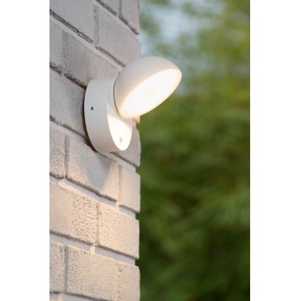 Lucide 22865/12/31 - LED Vonkajšie nástenné svietidlo so súmrakovým senzorom FINN LED/12W/230V IP54 biela