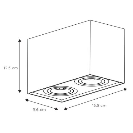 Lucide 22953/02/31 - Bodové svietidlo TUBE 2xGU10/42W/230V biela
