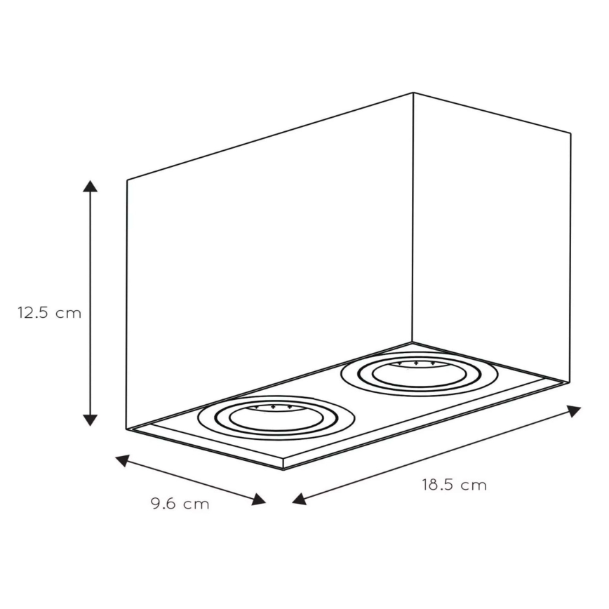 Lucide 22953/02/31 - Bodové svietidlo TUBE 2xGU10/42W/230V biela