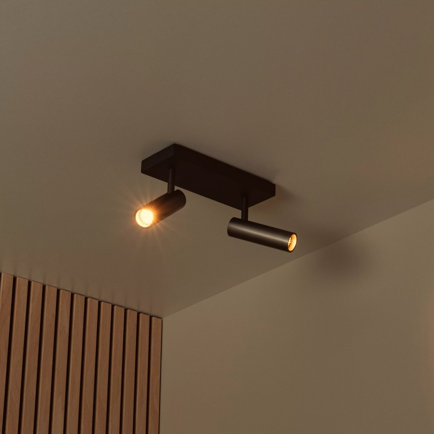 Lucide 22974/02/15 - Bodové svietidlo GRADO 2xGU10/8W/230V čierna/hnedá