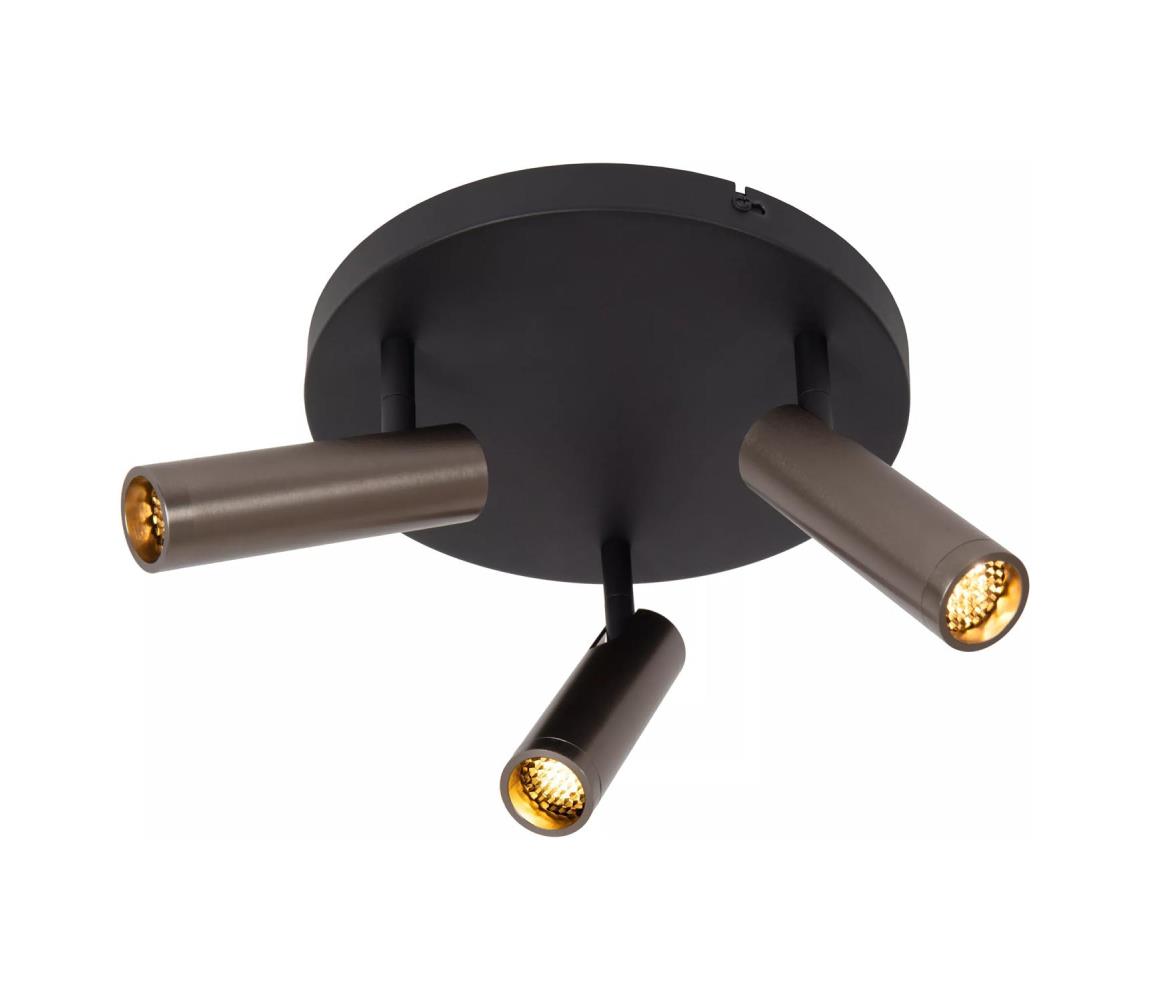 Lucide 22974/13/15 - Bodové svietidlo GRADO 3xGU10/12W/230V hnedá/čierna 22974/13/15