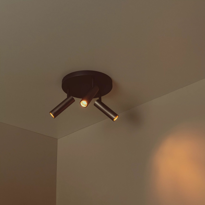 Lucide 22974/13/15 - Bodové svietidlo GRADO 3xGU10/40W/230V hnedá/čierna