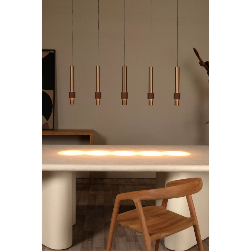 Lucide 24402/30/96 - LED Stmievateľný luster na lanku MARGARY 5xLED/4,2W/230V mosadz