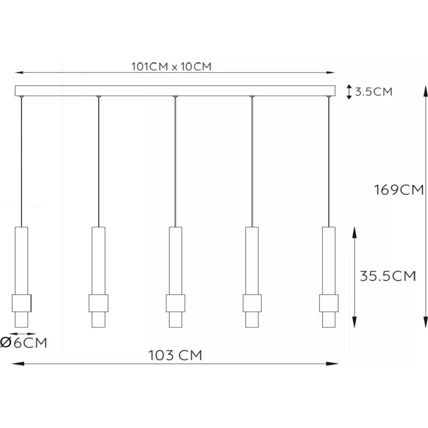 Lucide 24402/30/96 - LED Stmievateľný luster na lanku MARGARY 5xLED/4,2W/230V mosadz
