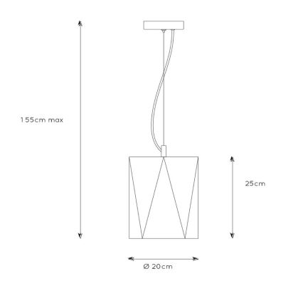 Lucide 25407/01/30 - Luster na lanku FERN 1xE27/60W/230V