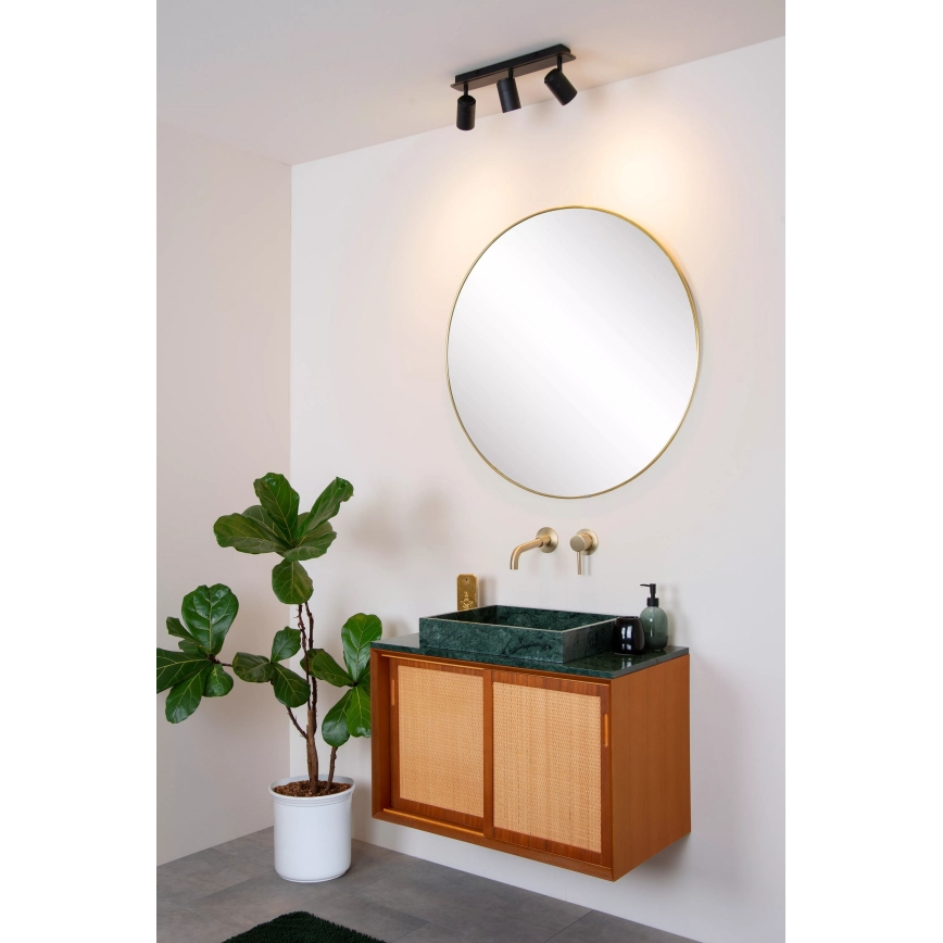 Lucide 26958/15/30 - LED Stmievateľné kúpeľňové bodové svietidlo LENNERT 3xGU10/5W/230V IP44 čierna