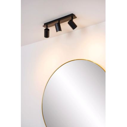Lucide 26958/15/30 - LED Stmievateľné kúpeľňové bodové svietidlo LENNERT 3xGU10/5W/230V IP44 čierna