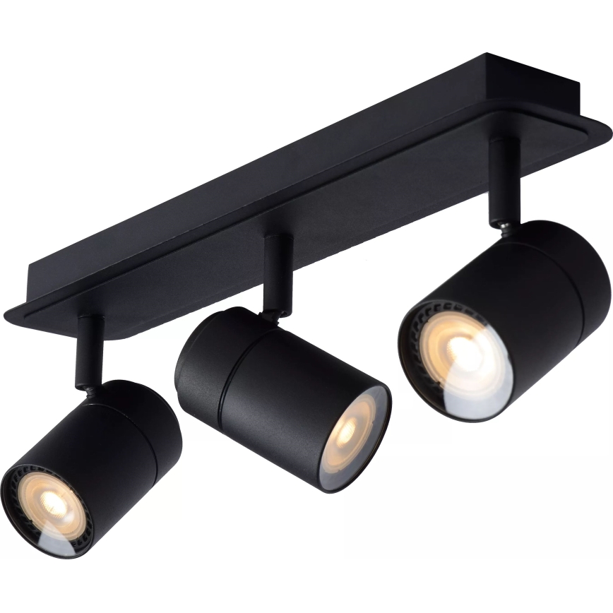 Lucide 26958/15/30 - LED Stmievateľné kúpeľňové bodové svietidlo LENNERT 3xGU10/5W/230V IP44 čierna