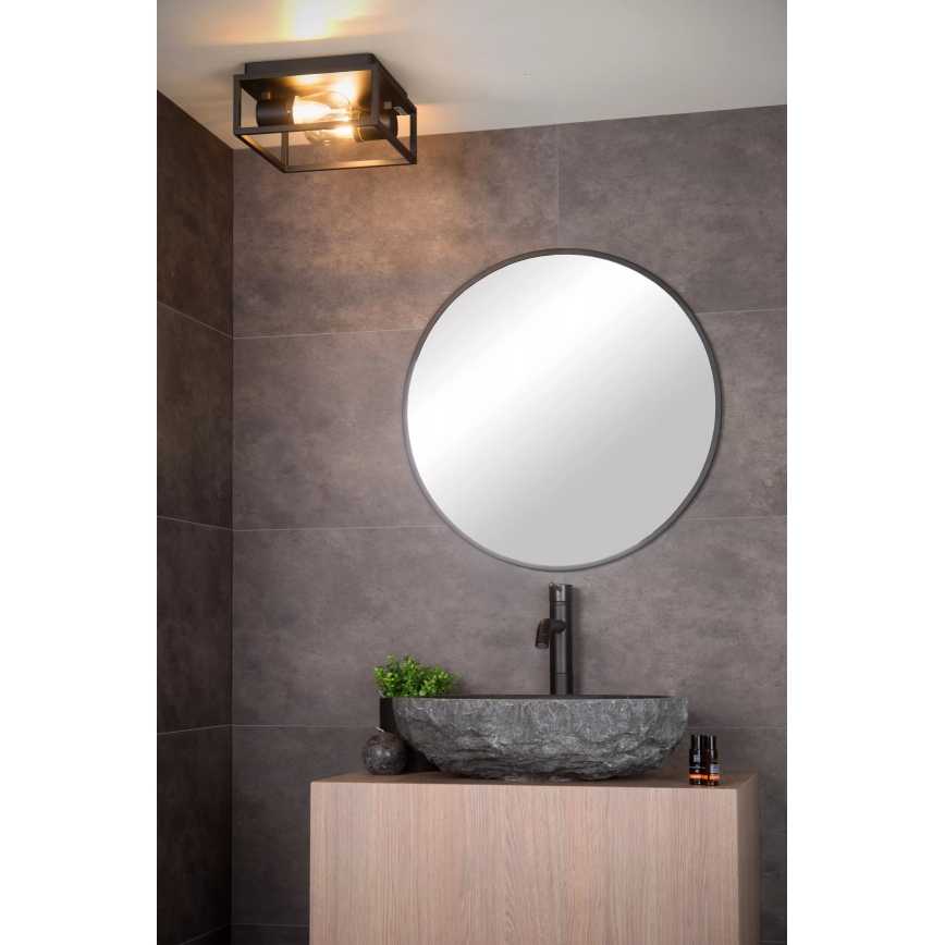 Lucide 27100/02/30 - Kúpeľňové stropné svietidlo CARLYN 2xE14/6W/230V IP54 čierna