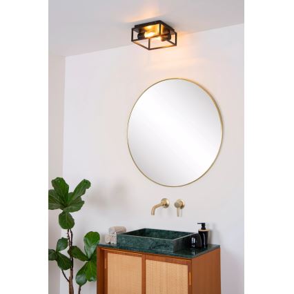 Lucide 27100/02/30 - Kúpeľňové stropné svietidlo CARLYN 2xE14/6W/230V IP54 čierna