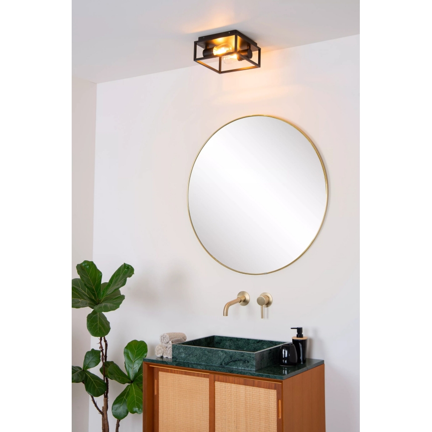 Lucide 27100/02/30 - Kúpeľňové stropné svietidlo CARLYN 2xE14/6W/230V IP54 čierna