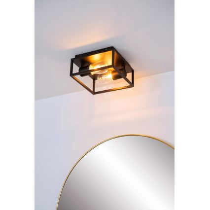 Lucide 27100/02/30 - Kúpeľňové stropné svietidlo CARLYN 2xE14/6W/230V IP54 čierna