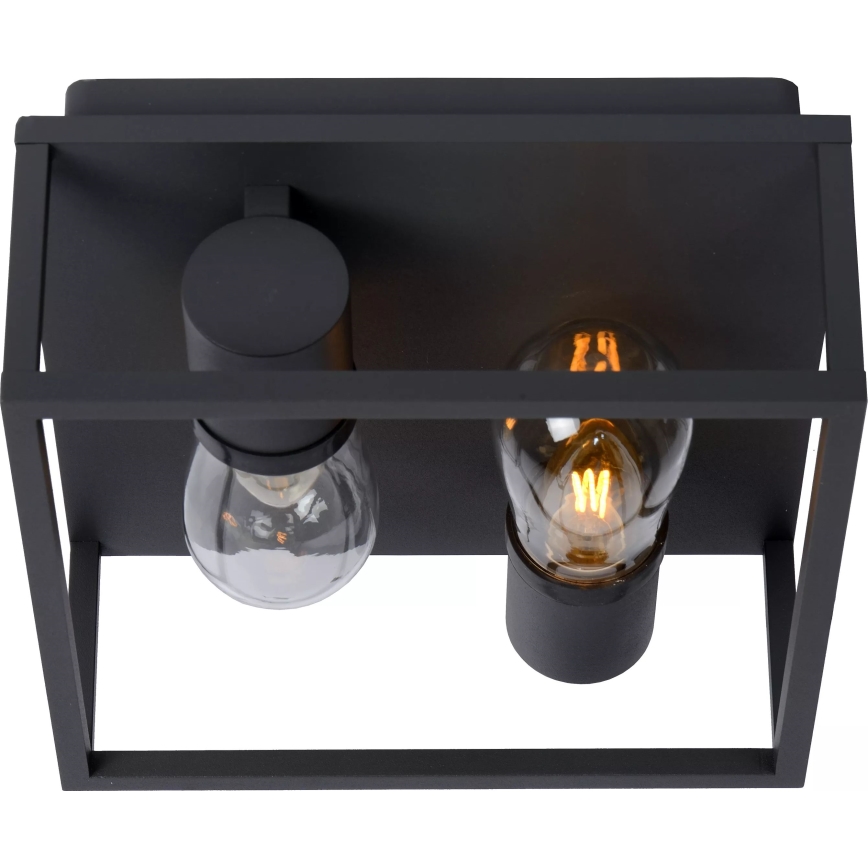 Lucide 27100/02/30 - Kúpeľňové stropné svietidlo CARLYN 2xE14/6W/230V IP54 čierna