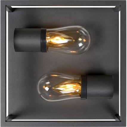 Lucide 27100/02/30 - Kúpeľňové stropné svietidlo CARLYN 2xE14/6W/230V IP54 čierna