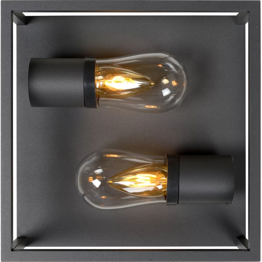 Lucide 27100/02/30 - Kúpeľňové stropné svietidlo CARLYN 2xE14/6W/230V IP54 čierna