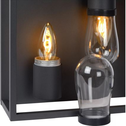 Lucide 27100/02/30 - Kúpeľňové stropné svietidlo CARLYN 2xE14/6W/230V IP54 čierna