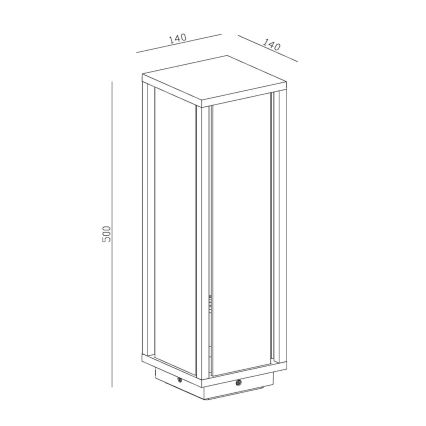 Lucide 27805/50/30 - Vonkajšia lampa LAURENS 1xE27/15W/230V IP54 50 cm čierna