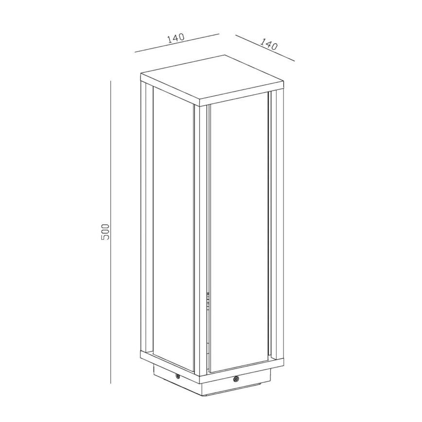 Lucide 27805/50/30 - Vonkajšia lampa LAURENS 1xE27/15W/230V IP54 50 cm čierna