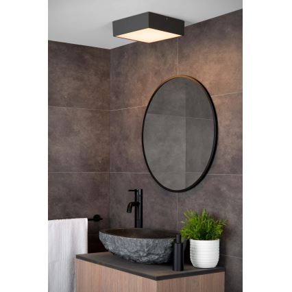 Lucide 27816/10/29 - LED Kúpeľňové stropné svietidlo ROXANE LED/12W/230V 24x24 cm IP54 antracit