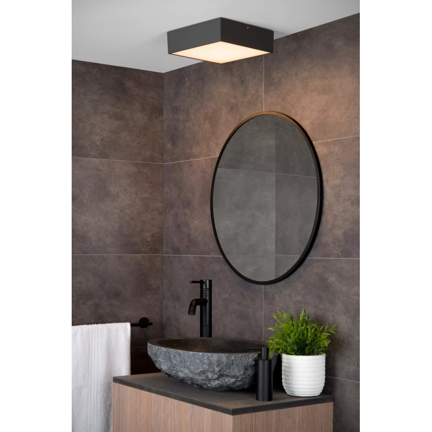 Lucide 27816/10/29 - LED Kúpeľňové stropné svietidlo ROXANE LED/12W/230V 24x24 cm IP54 antracit