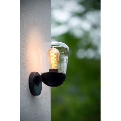 Lucide 27837/01/30 - Vonkajšia nástenná lampa TULSA 1xE27/40W/230V IP44 čierna