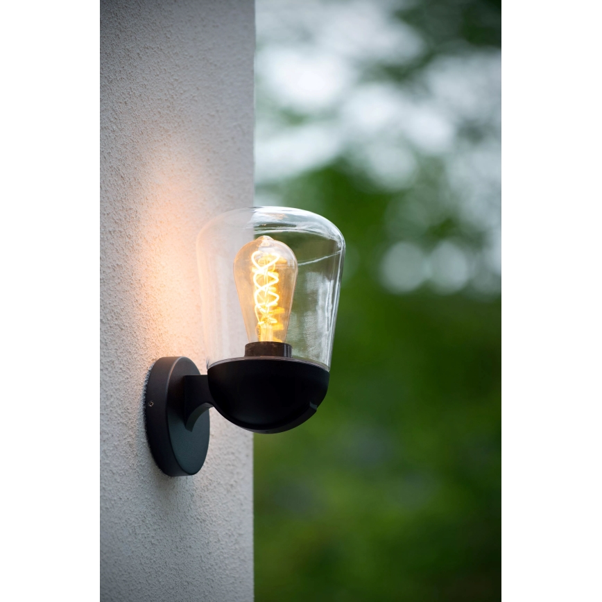 Lucide 27837/01/30 - Vonkajšia nástenná lampa TULSA 1xE27/40W/230V IP44 čierna