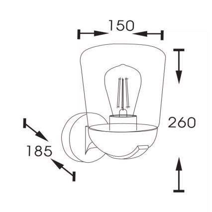 Lucide 27837/01/30 - Vonkajšia nástenná lampa TULSA 1xE27/40W/230V IP44 čierna